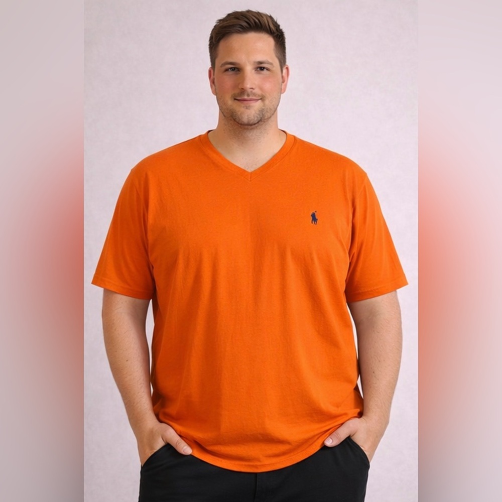 Ralph Lauren Polo Orange V-Neck T-Shirt